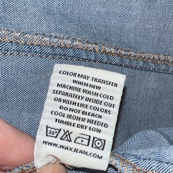 Wax Jean Women’s Button Down Cropped Blue Denim Jacket SZ 2XL - Picture 7 of 12